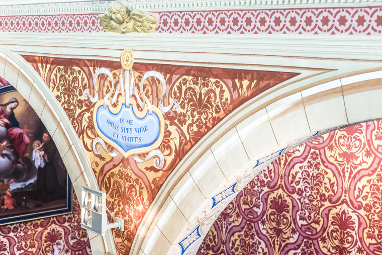 painted interior of the Chapelle Saint Bernardin