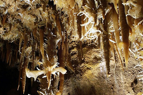 rock formation within a cave at cadouin 