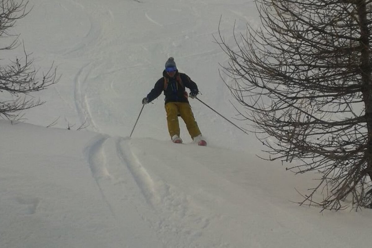 skiing out in la grave