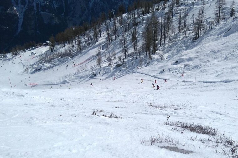 Skiers in Chamonix