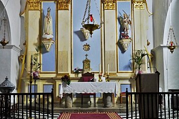 interior of sant mateu church ibiza
