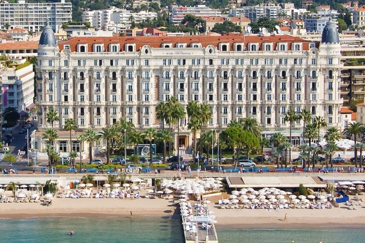 aerial view of the Carlton Hotel cannes