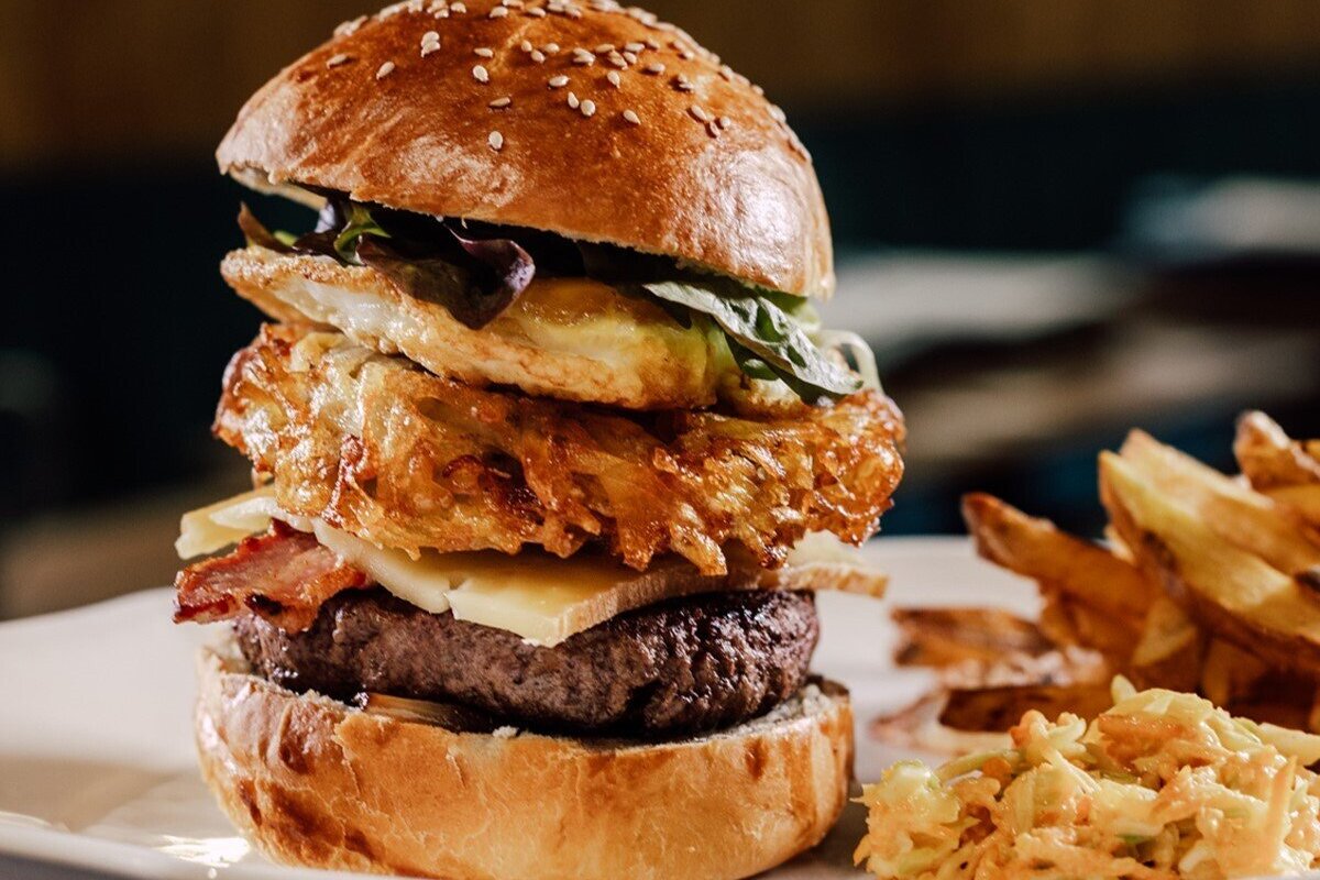 Stacked burger at Le Colibri in Morzine