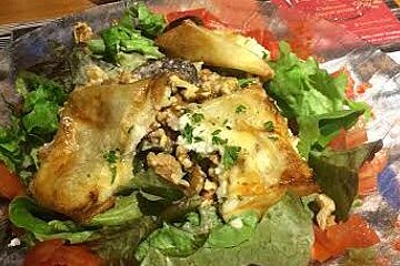 toasted cheese on a salad