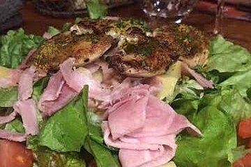 salad and ham 