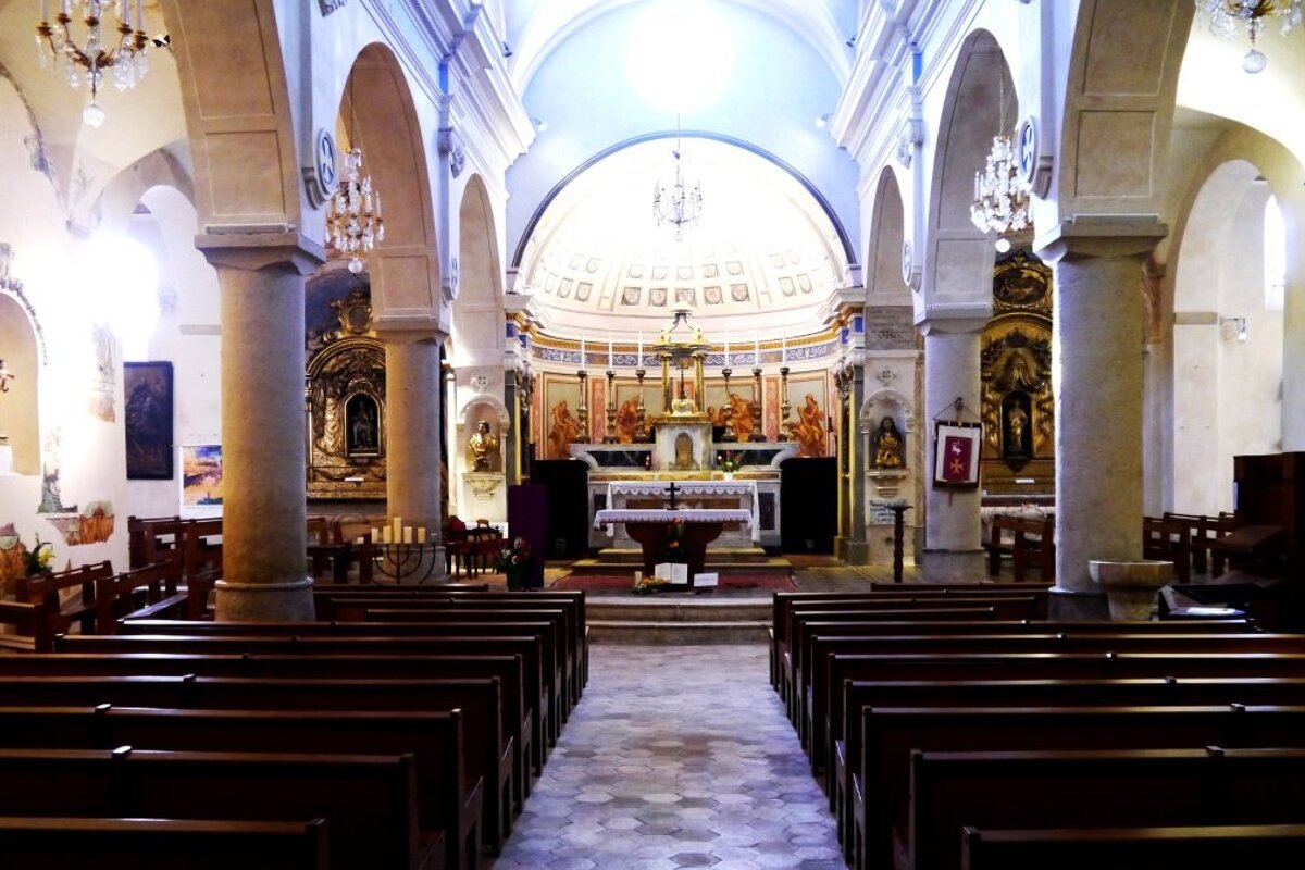 interior of the church in biot