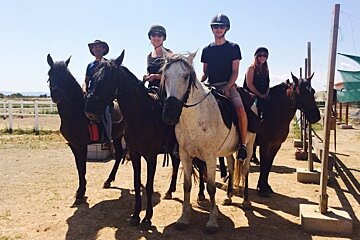 4 people on horse back in Mallorca