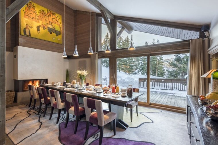 Les Brames Chalet, Méribel dining area