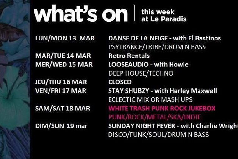 a poster for a club in morzine
