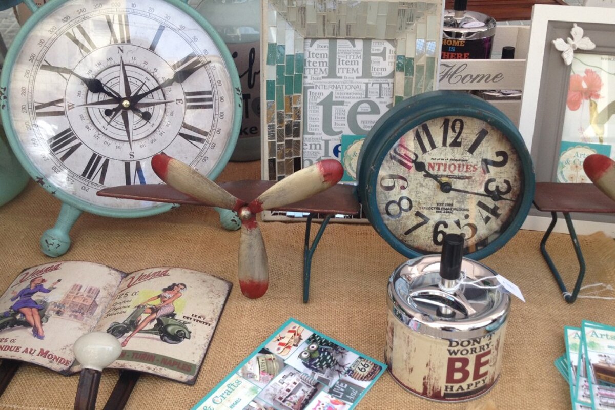 a stall with home decor at a fair in Palma