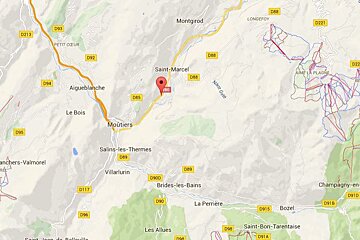 a map showing the location of a rock fall