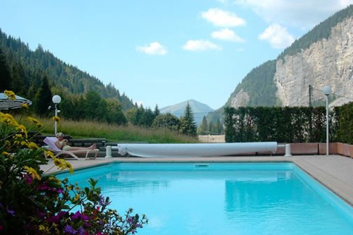 Les Prodains Chalet Hotel, Morzine outdoor swimming pool