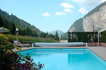 Les Prodains Chalet Hotel, Morzine outdoor swimming pool