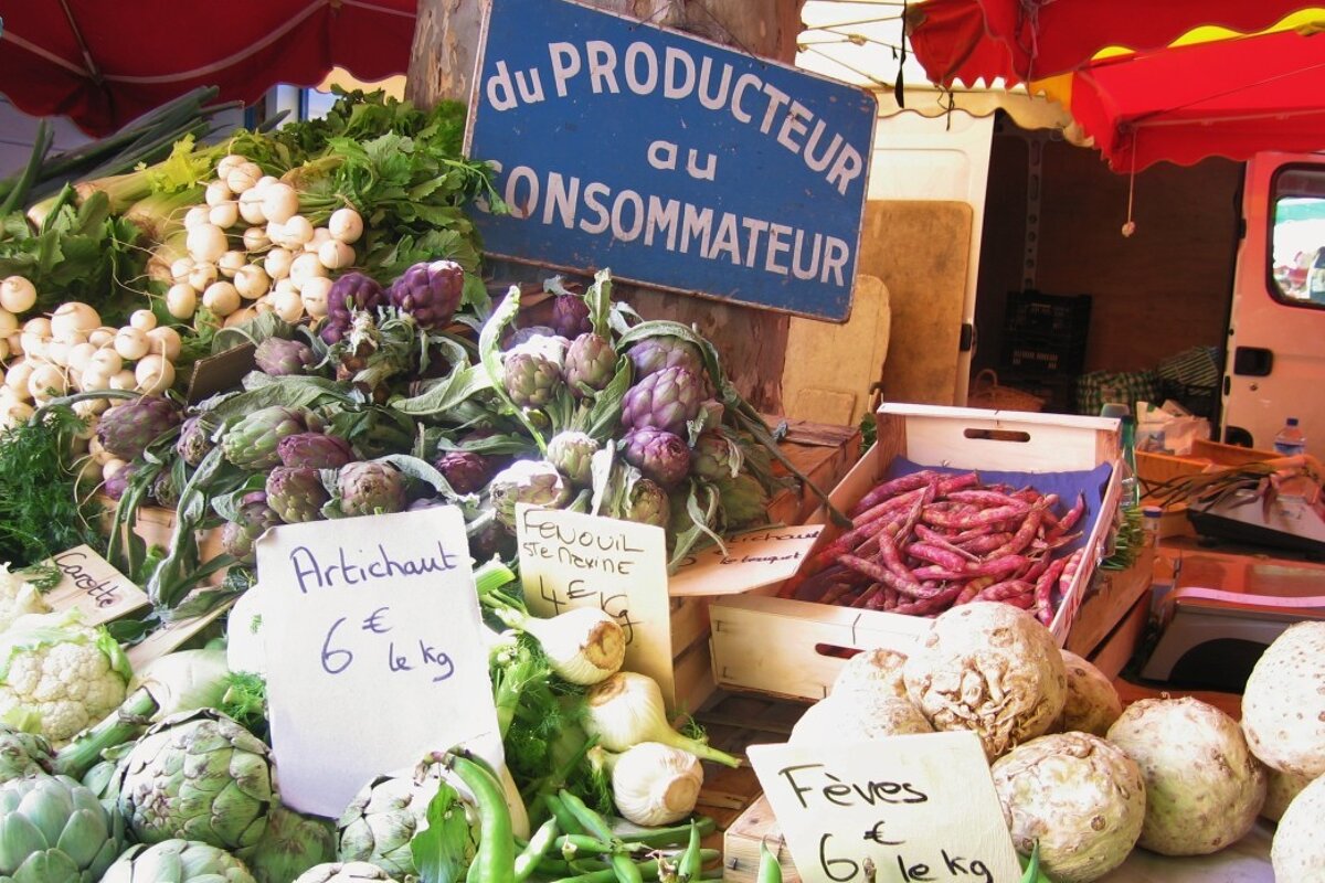 A veg stall at a market in st tropez 