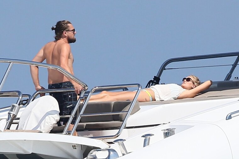 Leonardo DiCaprio onboard a yacht in St Tropez