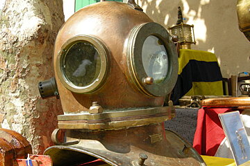 an old diving helmet