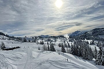 out on the snowy slopes in Morzine Les Gets