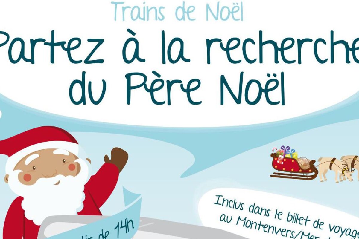 a poster for the mer de glace santa visits