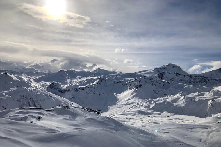 High up on the pistes in tignes
