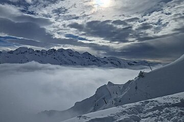 Moody skies in a snowy Avoriaz