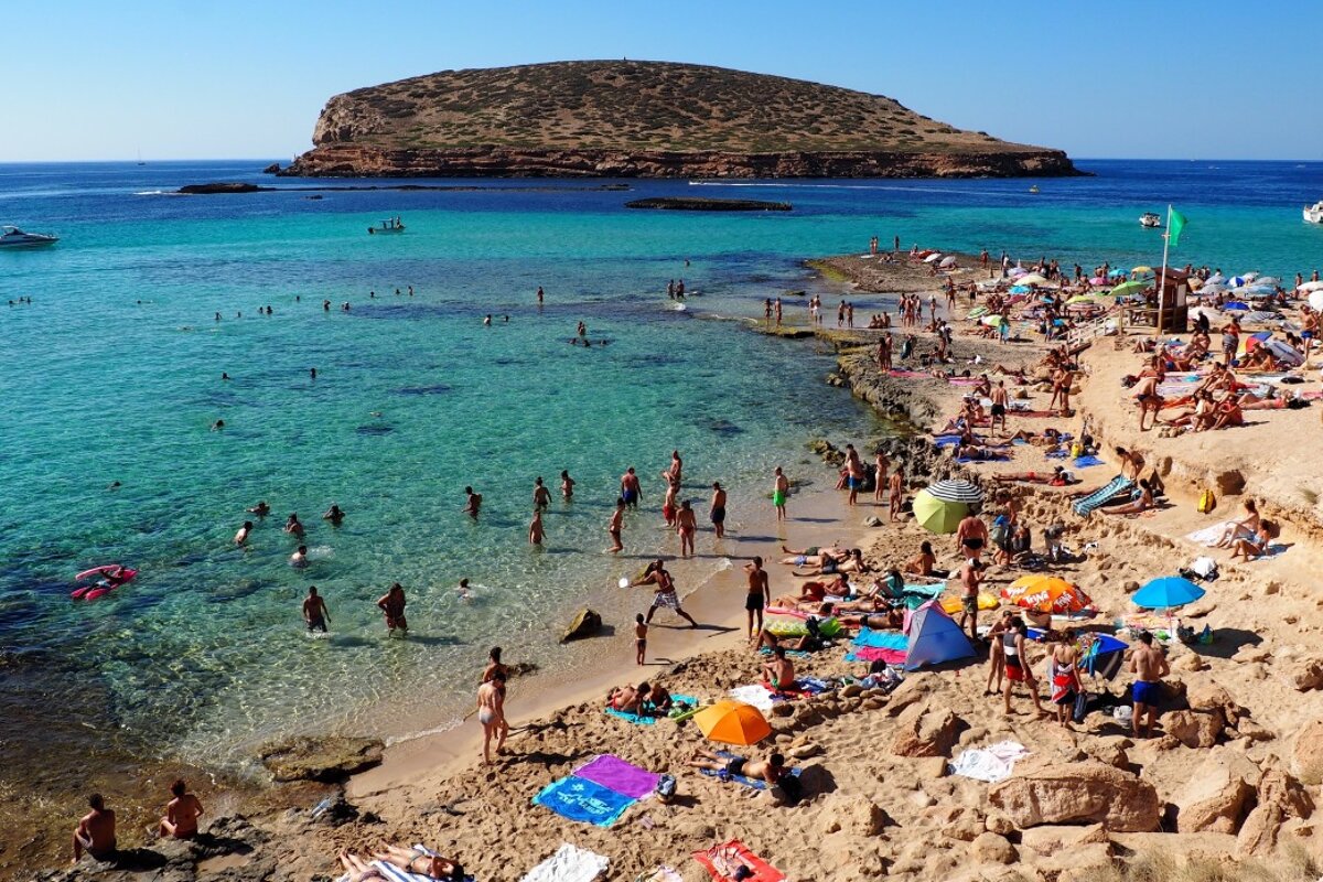 the beach at cala conta in west ibiza