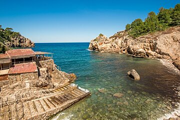 Boat houses & ramp at Cala Deia Mallorca