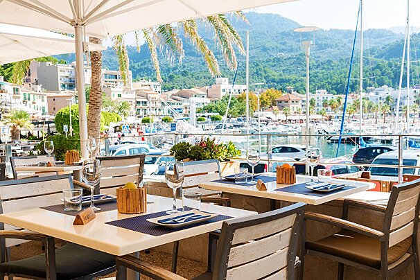 Terrace at kingfisher, port de soller