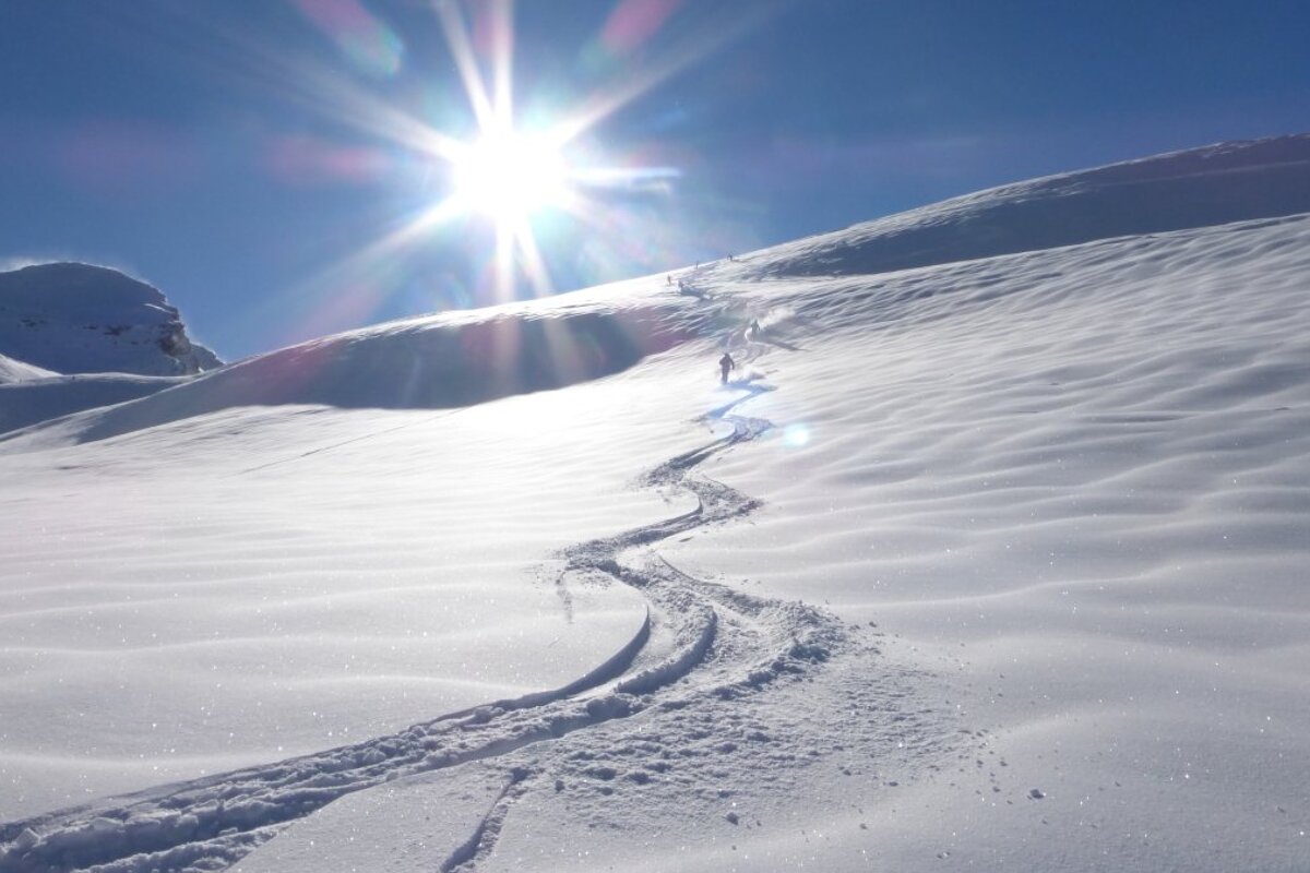 a skier under the sun