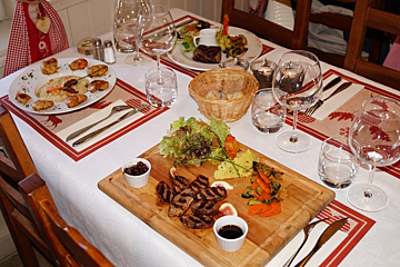 Chalet Pre Saint Esprit Restaurant, Les Arcs 1950 style of cuisine