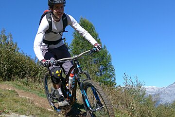 a mountain biker in chamonix