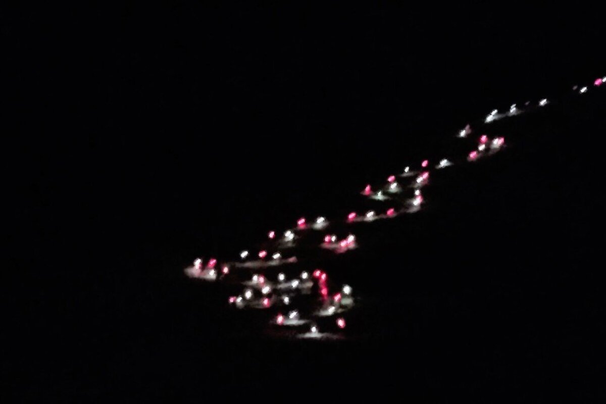 torchlit descent in 2 alpes