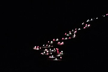 torchlit descent in 2 alpes