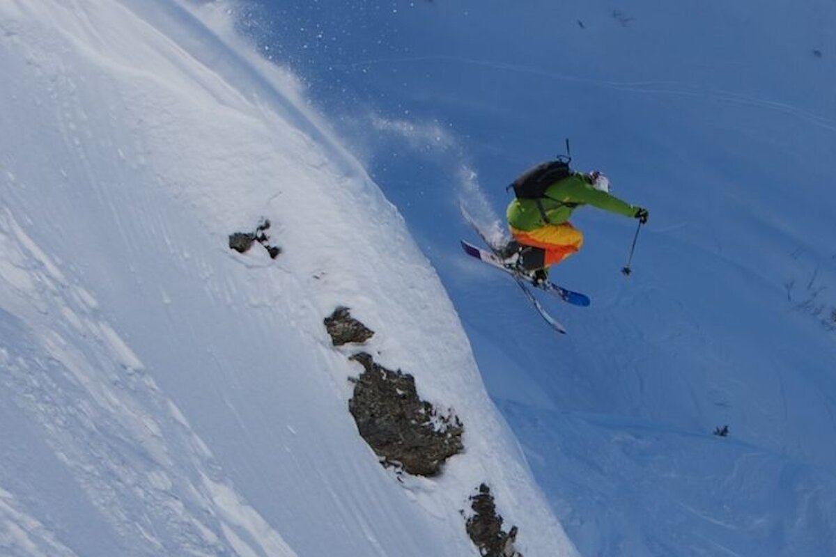 big mountain freeride ski jump BigLePowSki