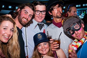 an image of people in fancy dress at the farinet bar