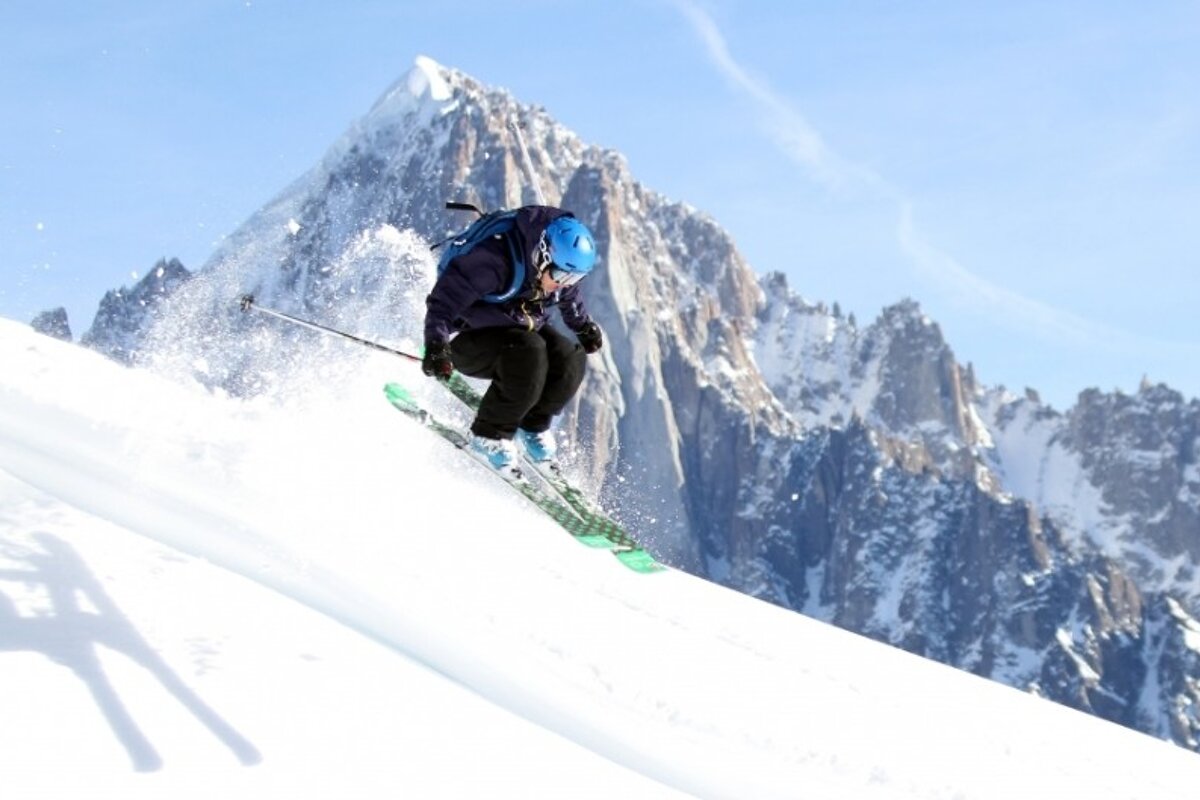 an image of fred syversen skiing in chamonix