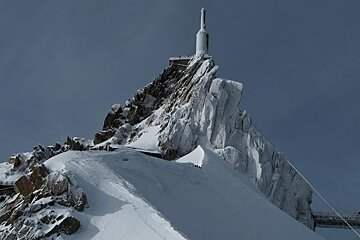 A wintery and frosty Aiguille du Midi