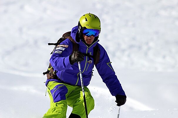 Skiing fresh snow
