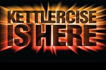 A poster that says kettlercise is here on it