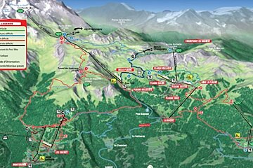 a trail map for mountain bikers in La Plagne