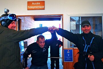 an image of two girls in ski one piece suits