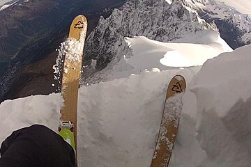 POV from Aiguille du Midi skiing