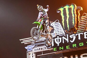 Man jumping a motorbike