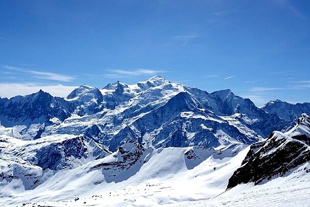 Mont Blanc massif view from Flaine