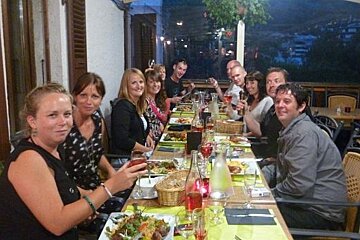 An image of people eating at a restaurant in Chamonix Mont Blanc