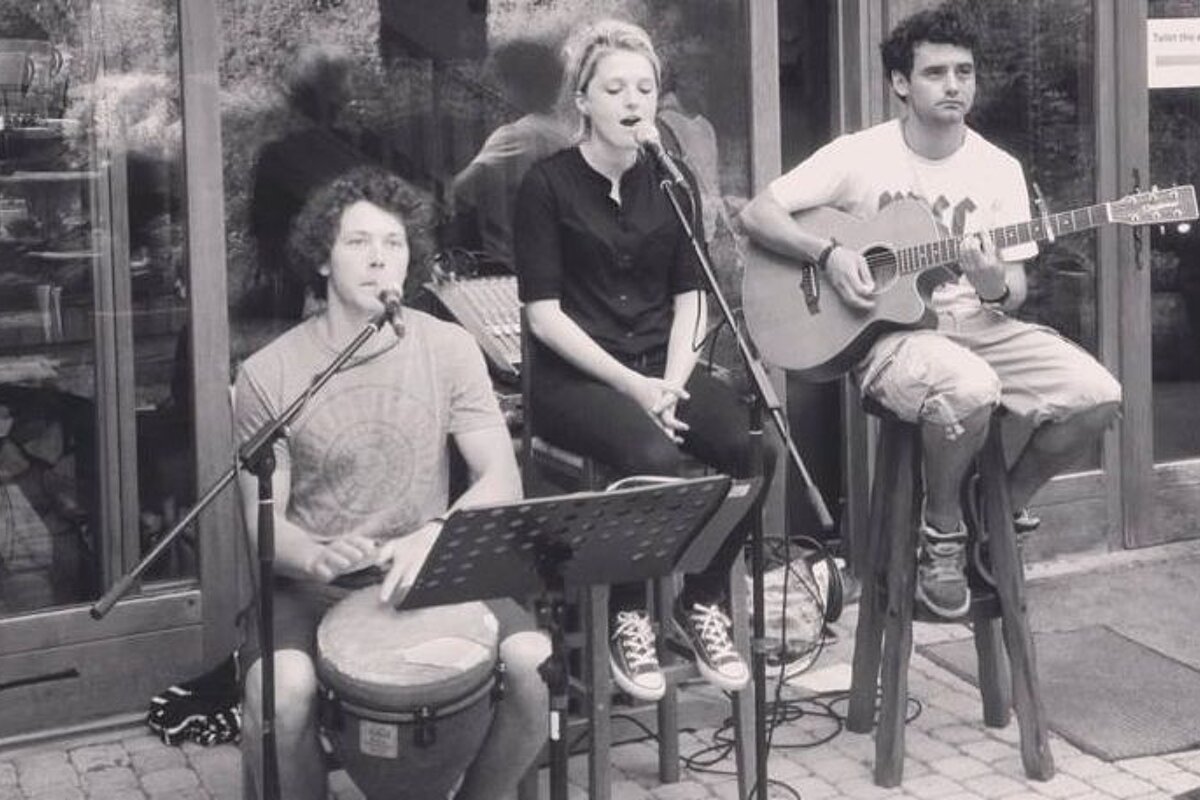 Three Piece Band Playing 