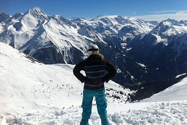 an image of a girl overlooking mountains