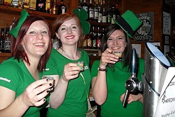 an image of girls in st patricks day bar