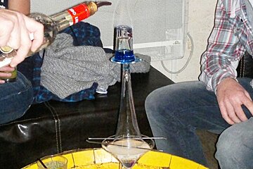 an image of a drink about to be set on fire