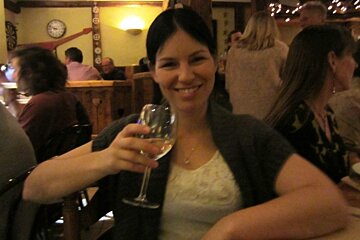 an image of a girl with a glass of wine