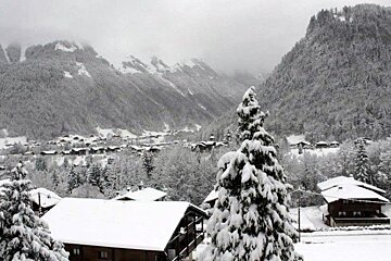 snowy Morzine village